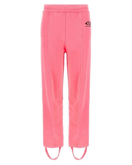 Vetements Pink 'Oval Logo' Joggers
