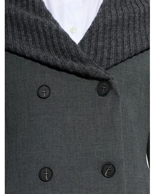DIESEL Black Polyester Viscose Wool Jacket