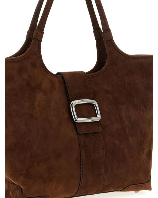 Roger Vivier Brown Medium 'Viv' Choc' Shopping Bag