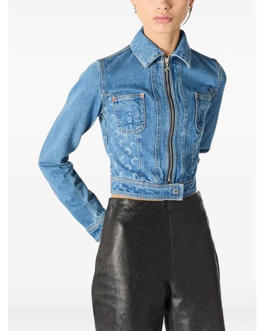 MARINE SERRE Blue Denim Cotton Jacket