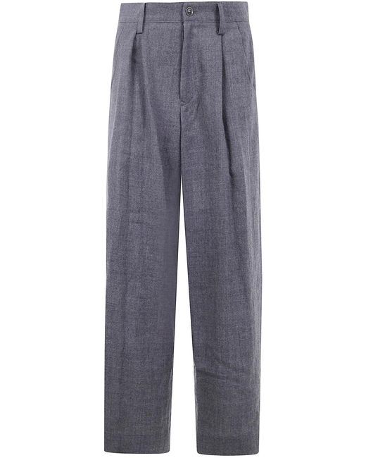 Y's Yohji Yamamoto Blue U-Tuck Wide Pants
