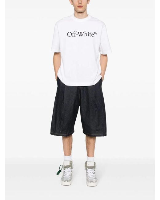 Off-White c/o Virgil Abloh White Big Bookish Cotton T-Shirt for men