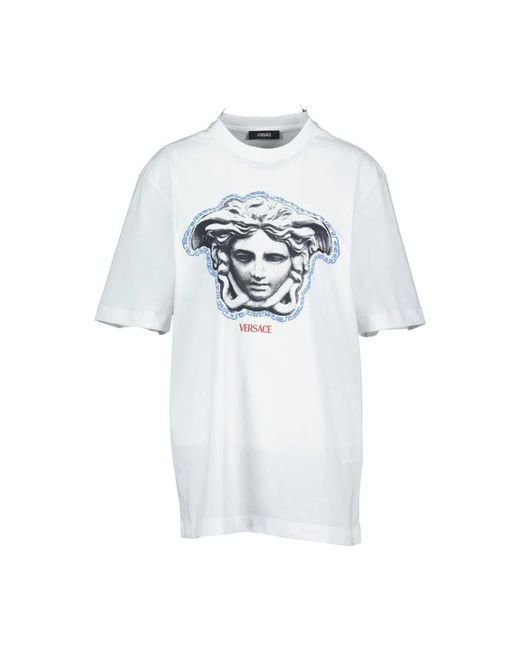Versace Blue Jersey Greca Medusa Print T-Shirt for men