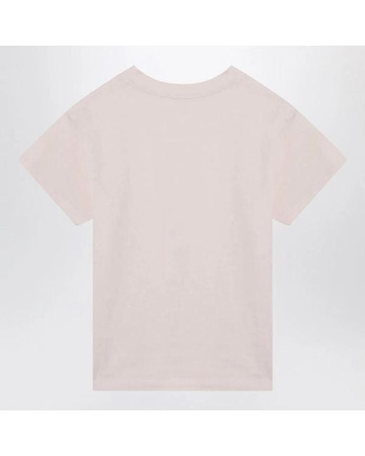 MM6 by Maison Margiela Pink Logo Cotton T-Shirt