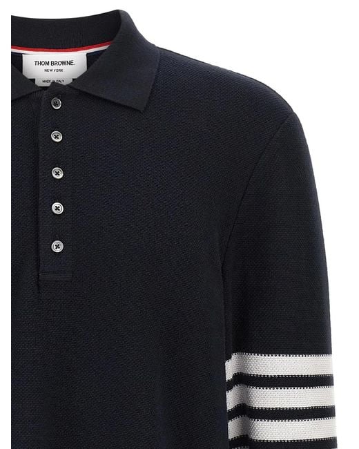Thom Browne Blue '4 Bar' Polo Shirt for men