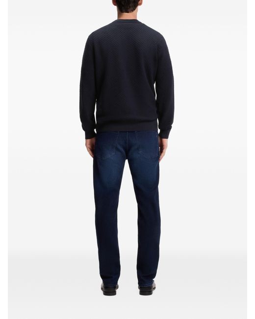 Boss Blue Virgin Wool Sweater for men