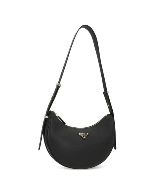 Prada Black Arqué Leather Shoulder Bag