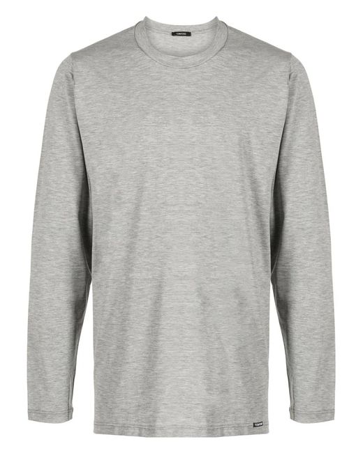 Tom Ford Gray Melange Cotton Tee for men