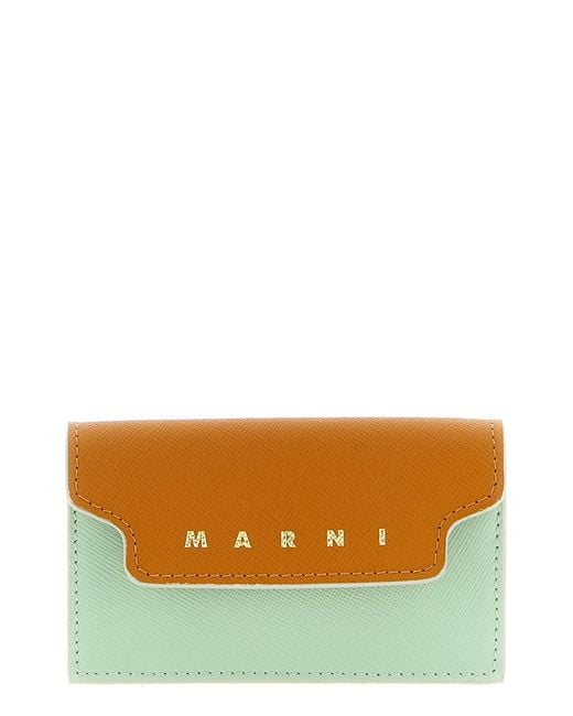 Marni Orange Logo Business Card Holder