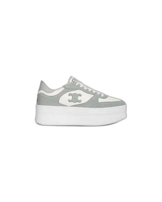 Céline White Block Wedge Sneaker