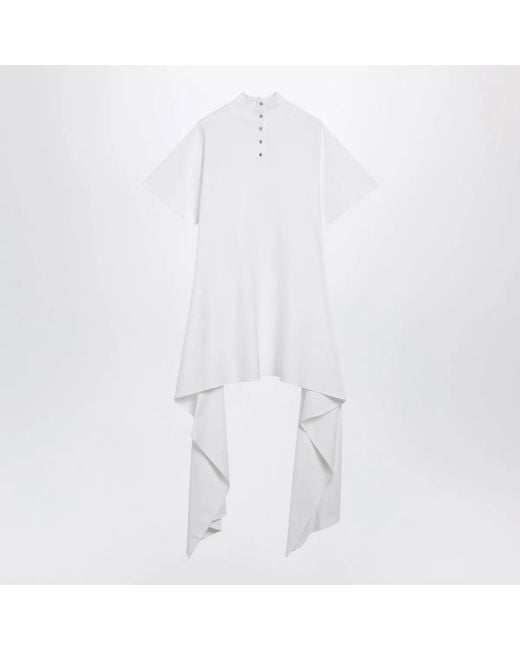 Alaïa White Alaia Asymmetric Cotton Jersey Tshirt