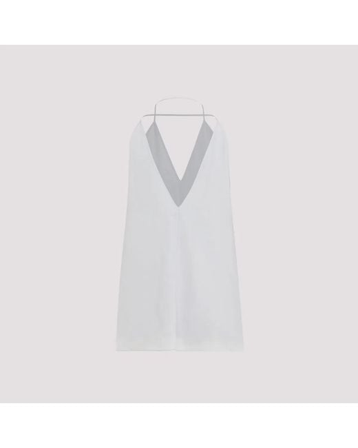 Totême White Double-Halter Silk Top