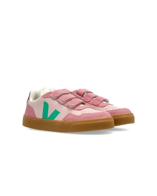 Veja Pink "V-90" Logo Sneaker