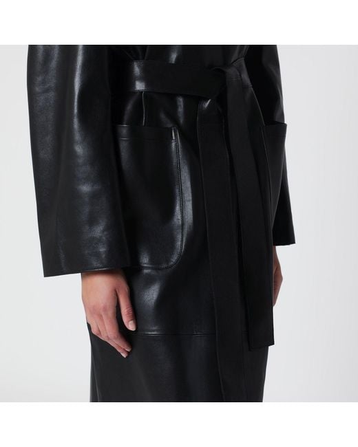 Nour Hammour Black Ruelle Belted Coat