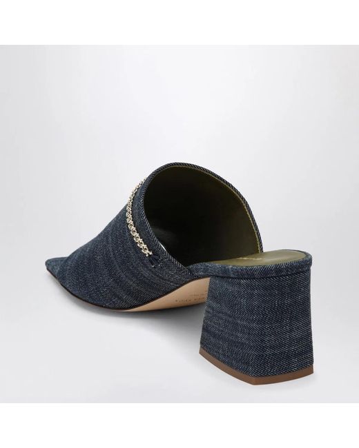 MARIA LUCA Blue Messalina Denim Sandals