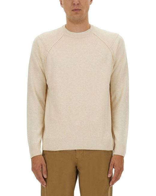 Woolrich Natural Classic Crew Neck Choker With Raglan Sleeves for men