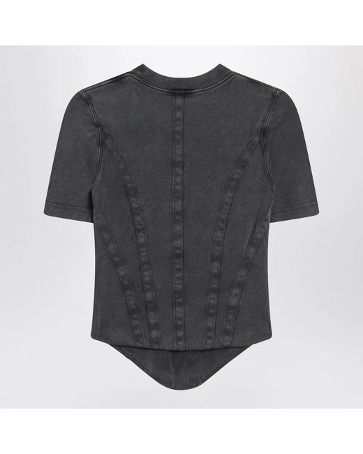 Balenciaga Black Washed Corset-Style T-Shirt