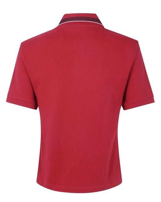 Versace Red Logo Cotton Polo Shirt