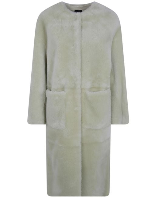 Blancha Gray Straight Merino Shearling Coat