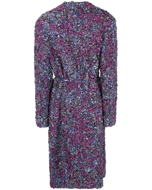 Dries Van Noten Blue "Rivkam" Print Embroidery Coat