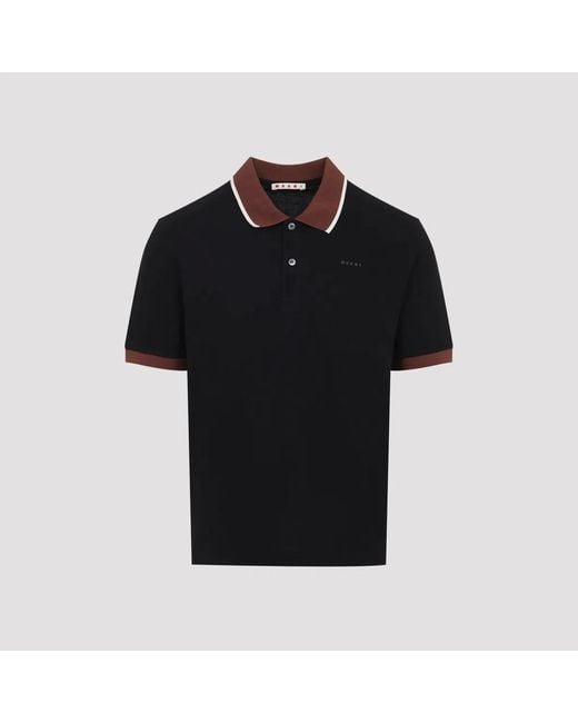 Marni Black Cotton Polo for men