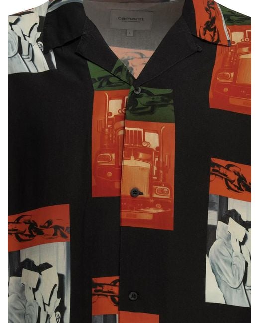 Carhartt Black Sean Hamilton Casual Viscose Shirt for men