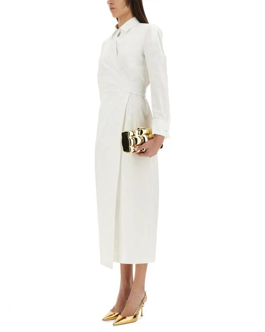 Max Mara White "Balzac" Long Dress