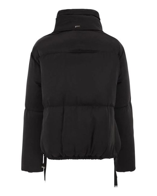 Herno Black High-Neck Down Jacket With Drawstring Collar