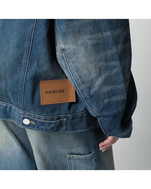 Haikure Blue Washedeffect Denim Jacket