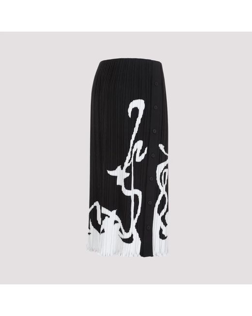 Lanvin Black Pleated Long Skirt