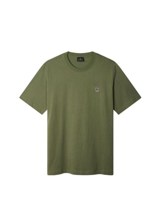 Paul Smith Green Ps Paul Smith Zebra Logo Cotton T-Shirt for men