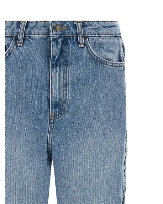 ROTATE BIRGER CHRISTENSEN Blue 'Twisted Lacing' Jeans