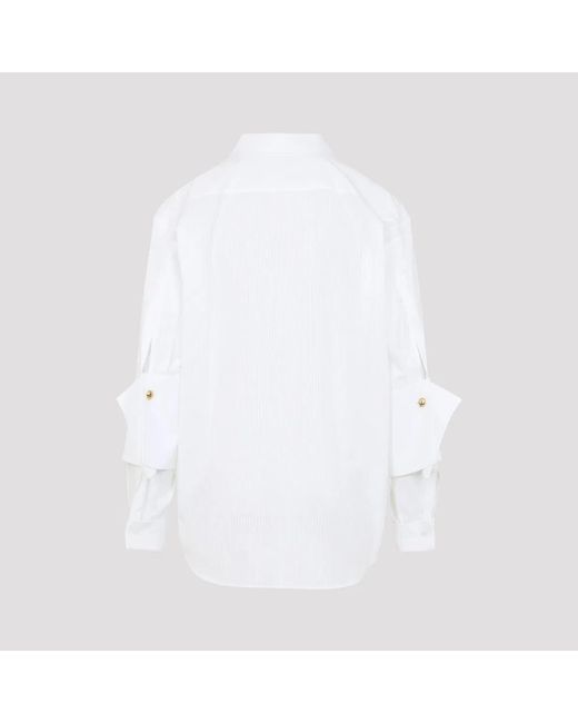 Loewe White Cotton Poplin Shirt With Anagram Pebble Cufflinks