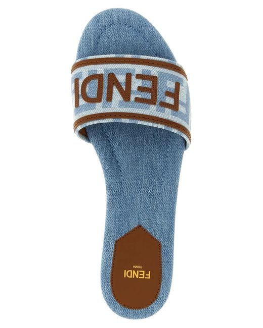 Fendi Blue Denim Sandals