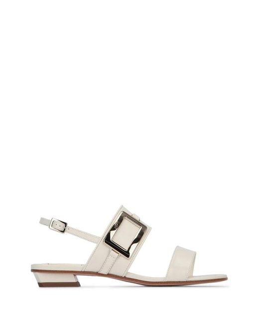 Roger Vivier White Metal Buckle Sandal 20