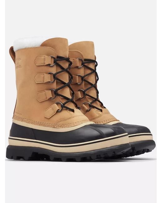 Sorel Brown Tan Caribou Two-Tone Winter Ski Boots for men