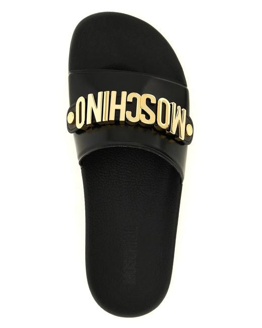 Moschino Black 'Pool' Slides for men