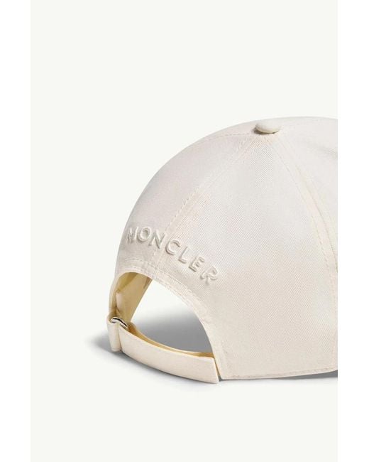 Moncler White Baseball Cap for men