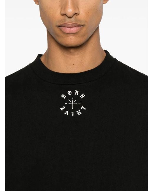 SAINT Mxxxxxx Black Logo Cotton T-Shirt for men