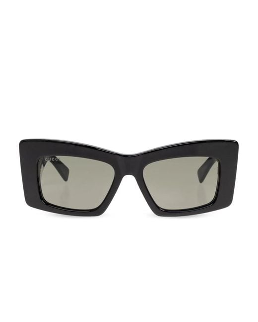Gucci Black Square Acetate Sunglasses