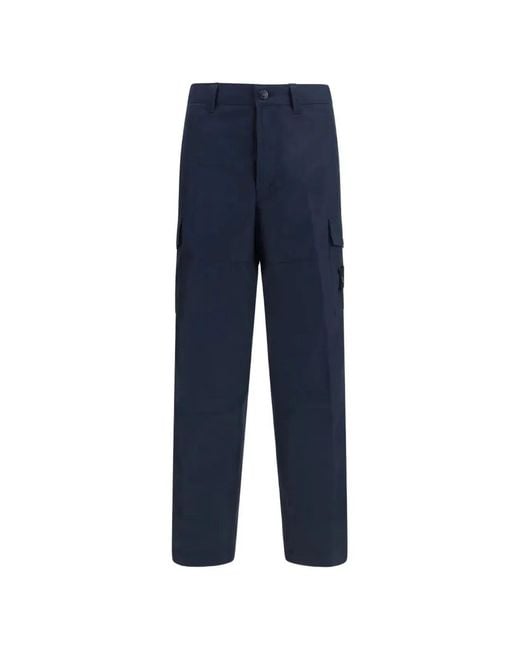 Stone Island Navyblue Cotton Trousers for men