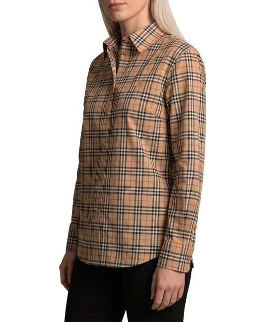 Burberry Brown Emma Cotton Check Shirt