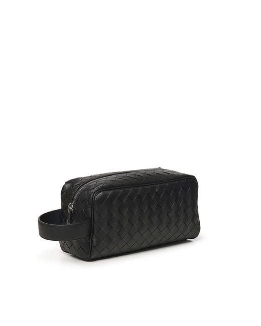 Bottega Veneta Black Intertwined Travel Clutch Bag for men