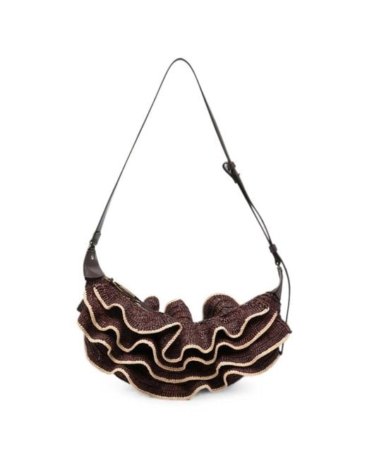 Zimmermann White Goldentime Rafia Shoulder Bag