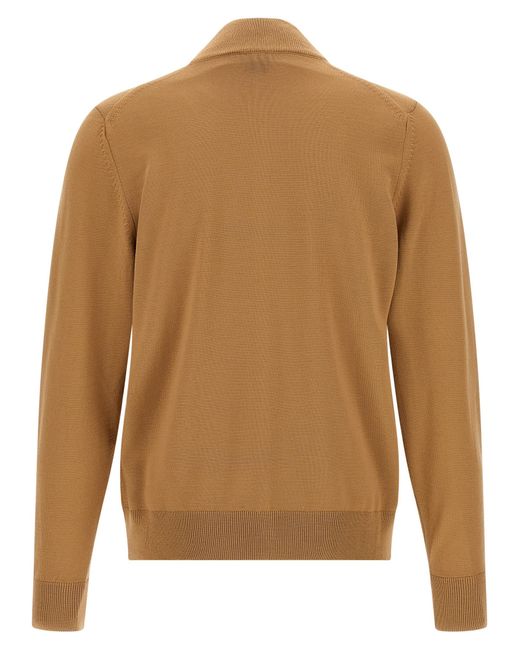 Boss Brown Shaved Knit Cardigan for men