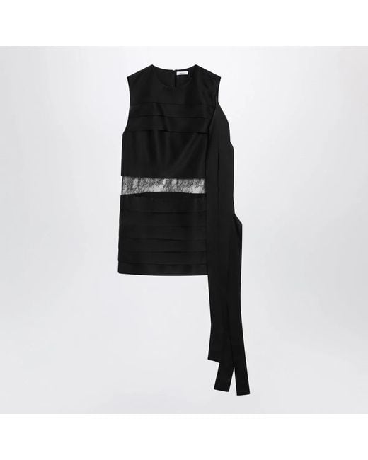 Ferragamo Black Mini Dress With Lace