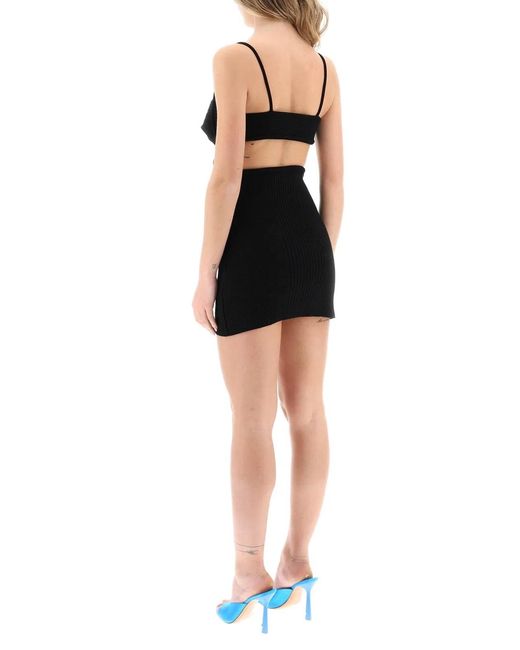 Off-White c/o Virgil Abloh Black Off Cut Out Ribbed Mini Dress
