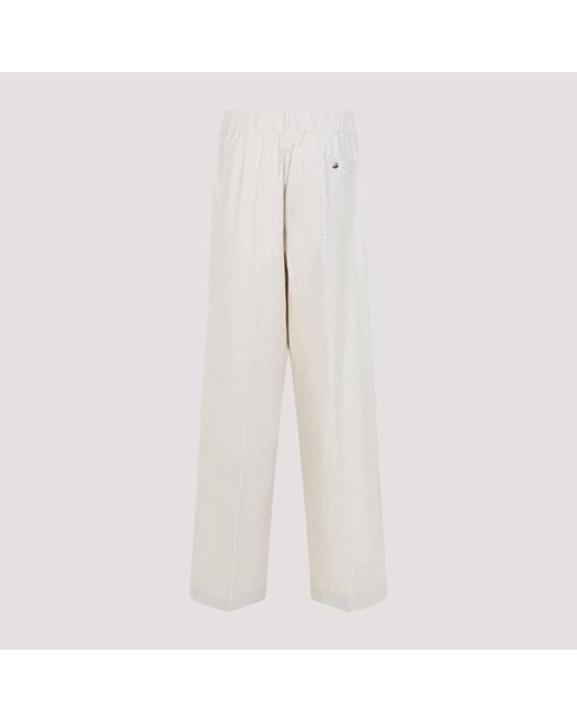 Dries Van Noten White Ecru Pila Cotton Pants