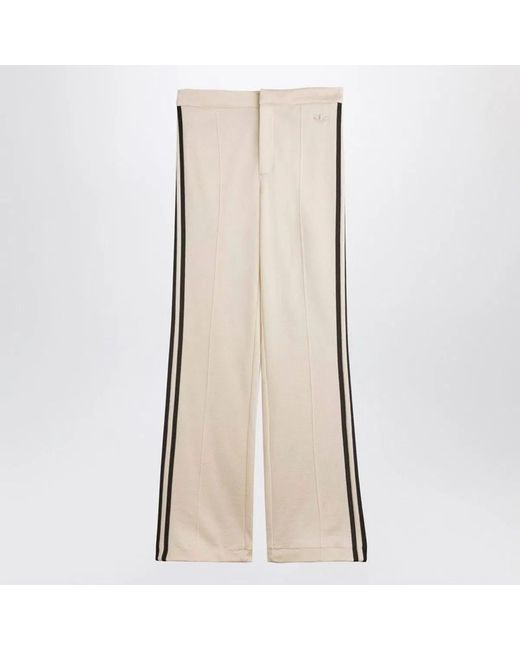 Adidas Natural Cream Cotton Blend Jogging Trousers