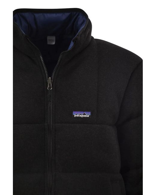 Patagonia Black Reversible Recycled Nylon Down Jacket for men